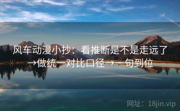 风车动漫小抄：看推断是不是走远了→做统一对比口径→一句到位