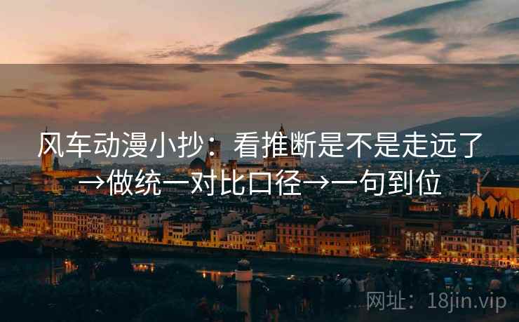 风车动漫小抄：看推断是不是走远了→做统一对比口径→一句到位