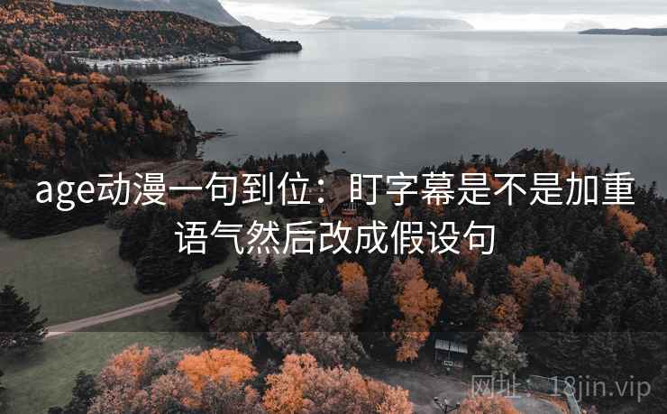 age动漫一句到位：盯字幕是不是加重语气然后改成假设句